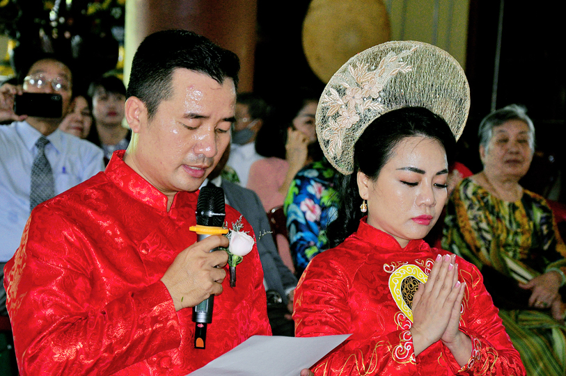 Long An: Chùa Thiên Châu tổ chức lễ hằng thuận cho Phật tử Ngọc Thông và Thị Phương
