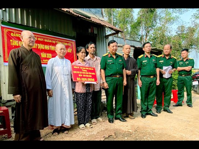 Bộ chỉ huy Quân sự tỉnh Long An phối hợp Ban Trị sự Phật giáo Long An xây dựng nhà tình nghĩa Quân- Dân