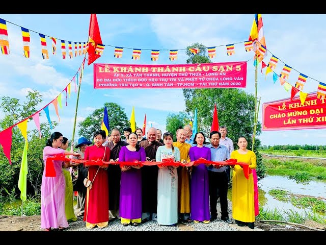 Thủ Thừa: Khánh thành cầu nông thôn Sạn 5 và phát học bổng cho học sinh