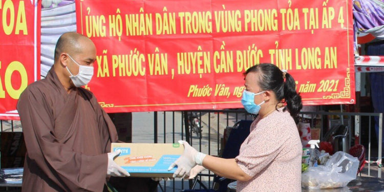 Cần Đước: Ban Trị sự GHPGVN huyện chung tay phòng chống đại dịch covid 19.