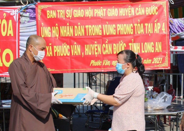 Cần Đước: Ban Trị sự GHPGVN huyện chung tay phòng chống đại dịch covid 19.