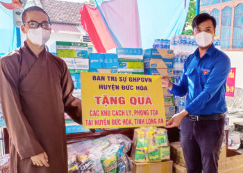 Ban Trị sự GHPGVN huyện Đức Hòa tặng quà hỗ trợ trẻ em tại bệnh viện dã chiến số 20 và các khu cách ly – phong tỏa