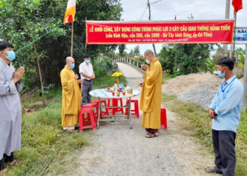 Ban Trị sự GHPGVN huyện Tân Thạnh khởi công xây dựng 3 cầu giao thông nông thôn tại xã Kiến Bình