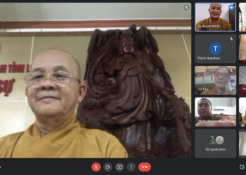 Phật giáo tỉnh Long An họp trực tuyến tổng kết và triển khai Phật sự.