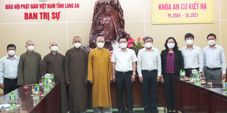 Phật giáo tỉnh Long An tiếp Đoàn cán bộ Tỉnh ủy HĐND UBND UBMTTQ Việt Nam tỉnh Long An