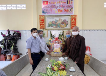 Phật giáo huyện Vĩnh Hưng tiếp đón lãnh đạo Ban Dân Vận  và Ban Tôn giáo tỉnh Long An