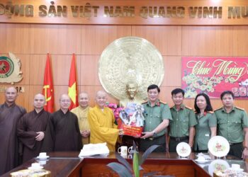 BTS GHPGVN tỉnh Long An chúc tết Lãnh đạo Công an tỉnh