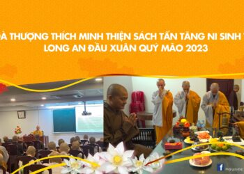 Đức Hòa: Hoà thượng Thích Minh Thiện sách tấn Tăng Ni Sinh TCPH Long An đầu xuân Quý Mão 2023