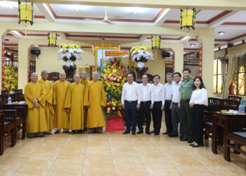 Phật giáo tỉnh Long An tiếp Bí thư Tỉnh ủy – Nguyễn Văn Được thăm, chúc mừng Đại lễ Phật đản Phật lịch 2567