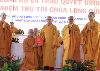Cần Đước: Ban Trị sự trang nghiêm tổ chức lễ công bố quyết định bổ nhiệm trụ trì chùa Long Bửu