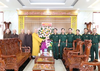Ban Trị sự Giáo hội Phật giáo Việt Nam tỉnh Long An chúc mừng, tri ân lực lượng vũ trang tỉnh.