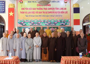 Đoàn công tác Ban Thường trực BTS GHPGVN tỉnh Long An thăm và làm việc với BTS GHPGVN huyện Bến Lức