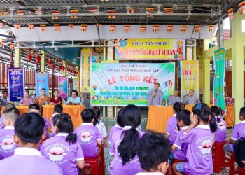 Hậu Nghĩa: Lễ tổng kết lớp học Hiếu Tâm mùa hè 2025 tại chùa Tân Phước