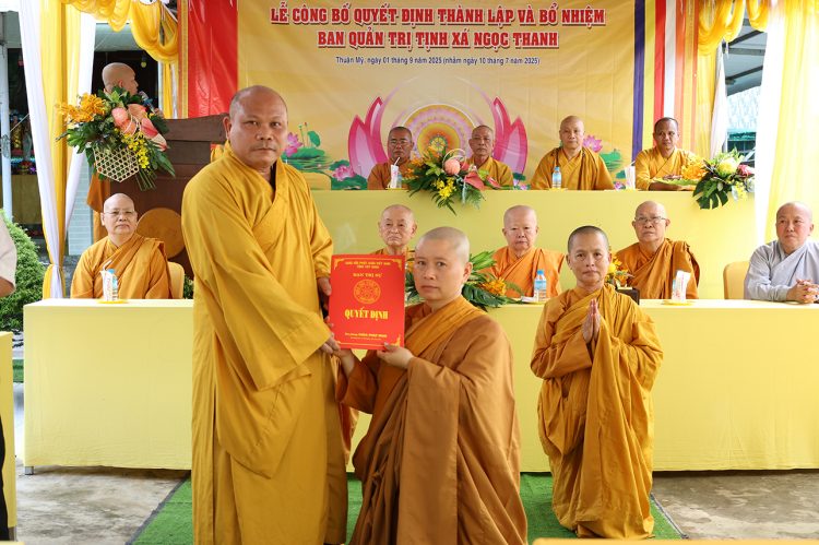 Thuận Mỹ: Công bố thành lập & Bổ nhiệmTrụ trì Tịnh Xá Ngọc Thanh