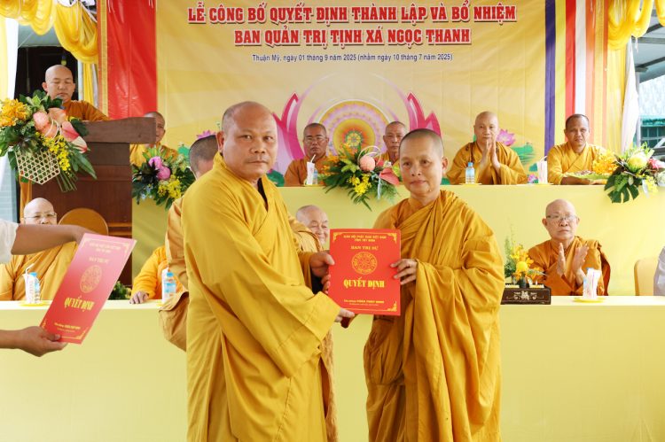 Thuận Mỹ: Công bố thành lập & Bổ nhiệmTrụ trì Tịnh Xá Ngọc Thanh