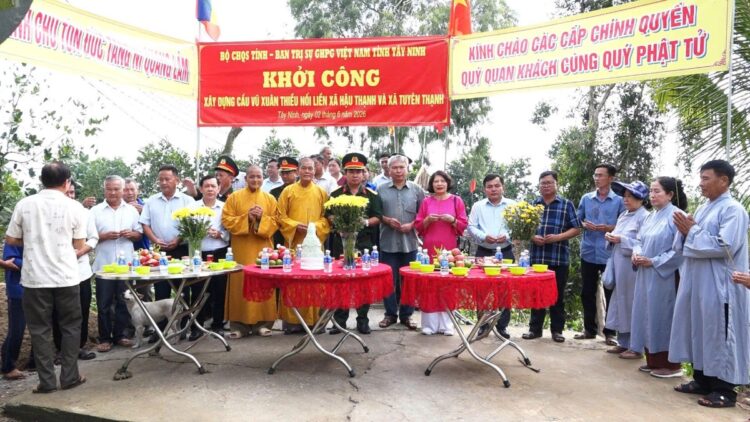 Tây Ninh: Lễ khởi công xây dựng công trình cầu Vũ Xuân Thiều tại xã Hậu Thạnh