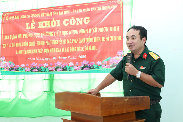 Tây Ninh: Khởi công xây dựng điểm trường mang tên Anh hùng liệt sĩ tại xã Nhơn Ninh