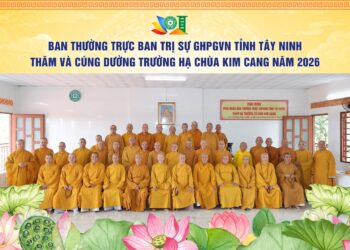 Ban Thường trực BTS GHPGVN tỉnh thăm và cúng dường Trường hạ chùa Kim Cang