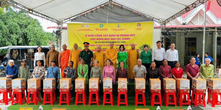 Tây Ninh: Động thổ xây dựng phòng học cho đồng bào dân tộc Khmer và lan tỏa yêu thương mùa Trung thu